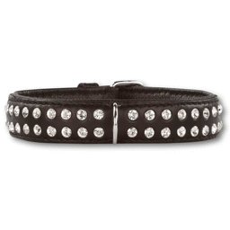 Halsband med Swarovski diamanter svart 2 rader